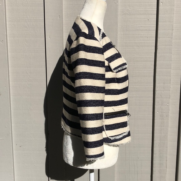 Striped Fringe Hem Halogen Jacket - Picture 4 of 7